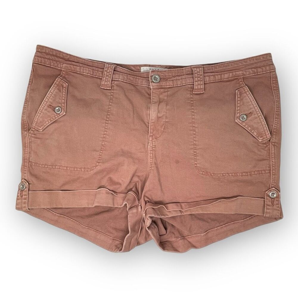 Torrid Pink High Rise Military Cuffed Denim Jean Shorts Stretch Women Plus Sz 22